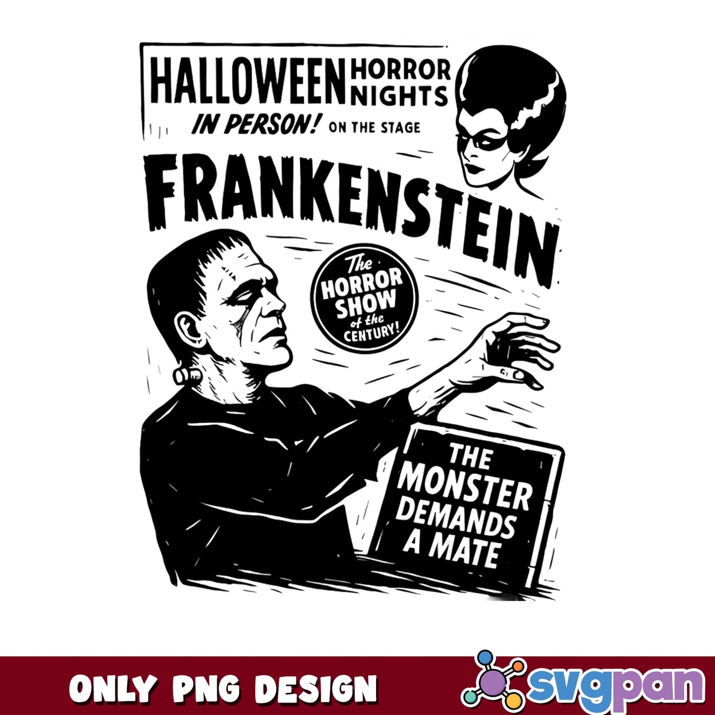 Frankenstein Halloween Horror Nights PNG, Monster PNG, Halloween PNG