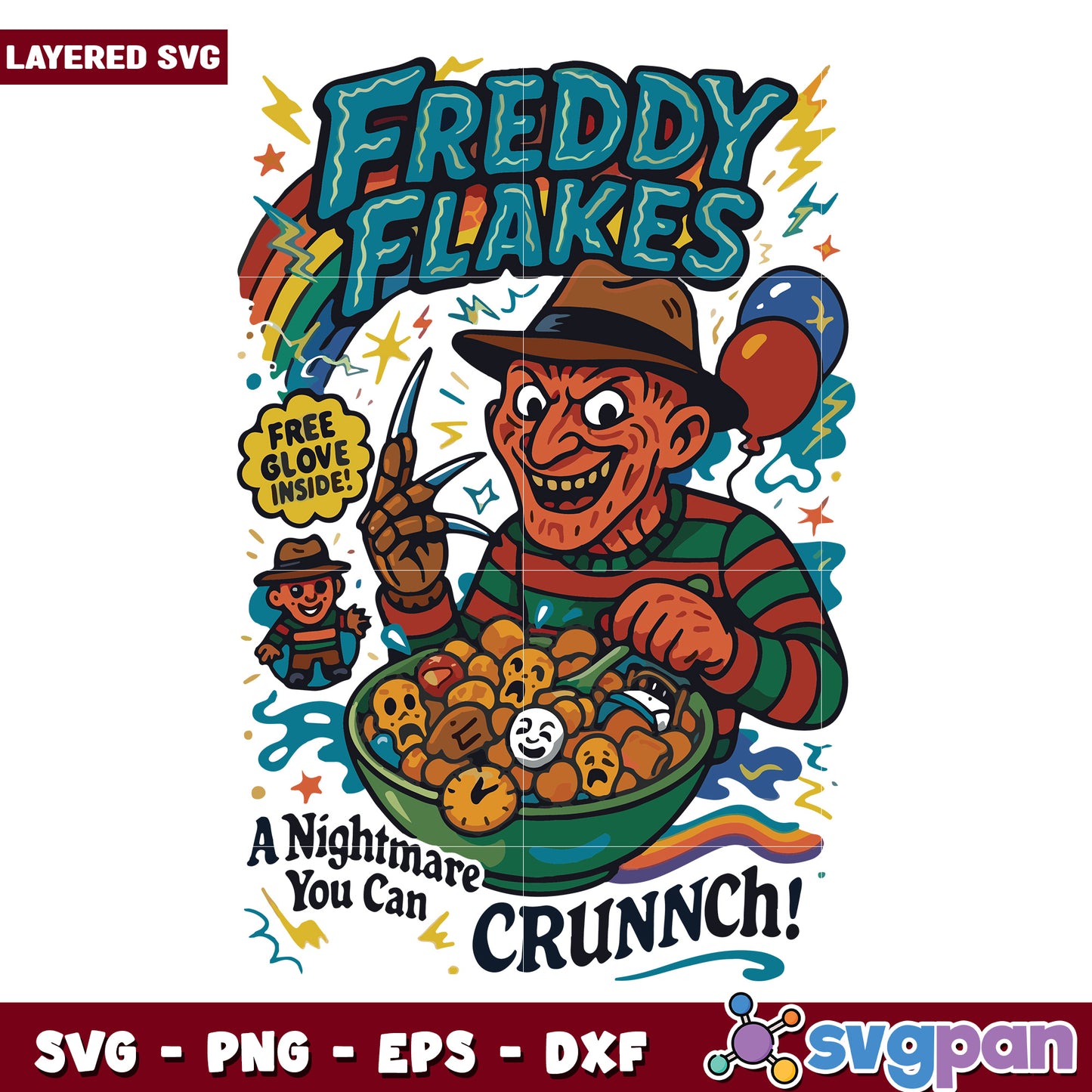 Freaddy flakes a nightmare you can svg, spooky halloween svg, halloween holiday svg