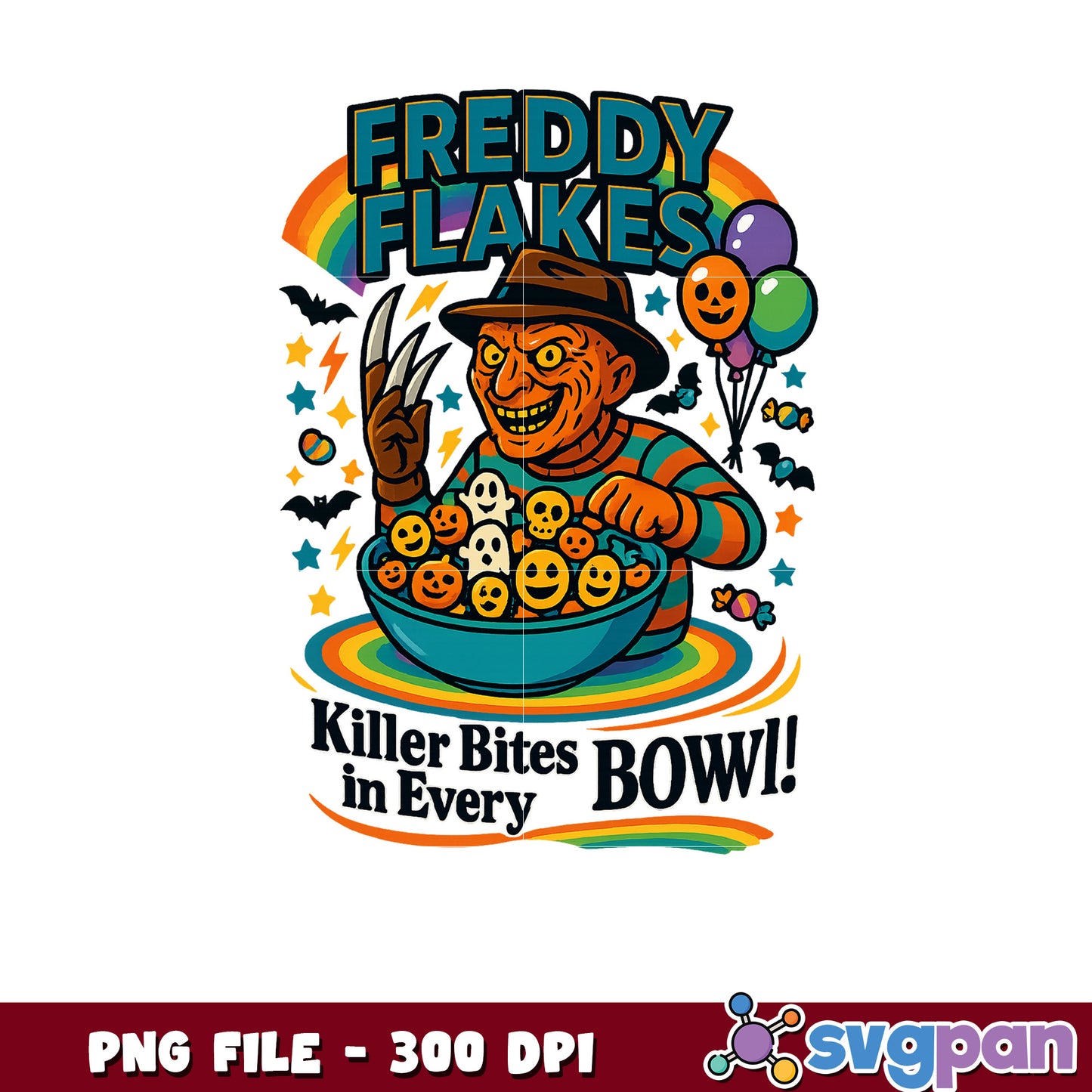 Freddy flakes png, spooky autumn png, fall season png