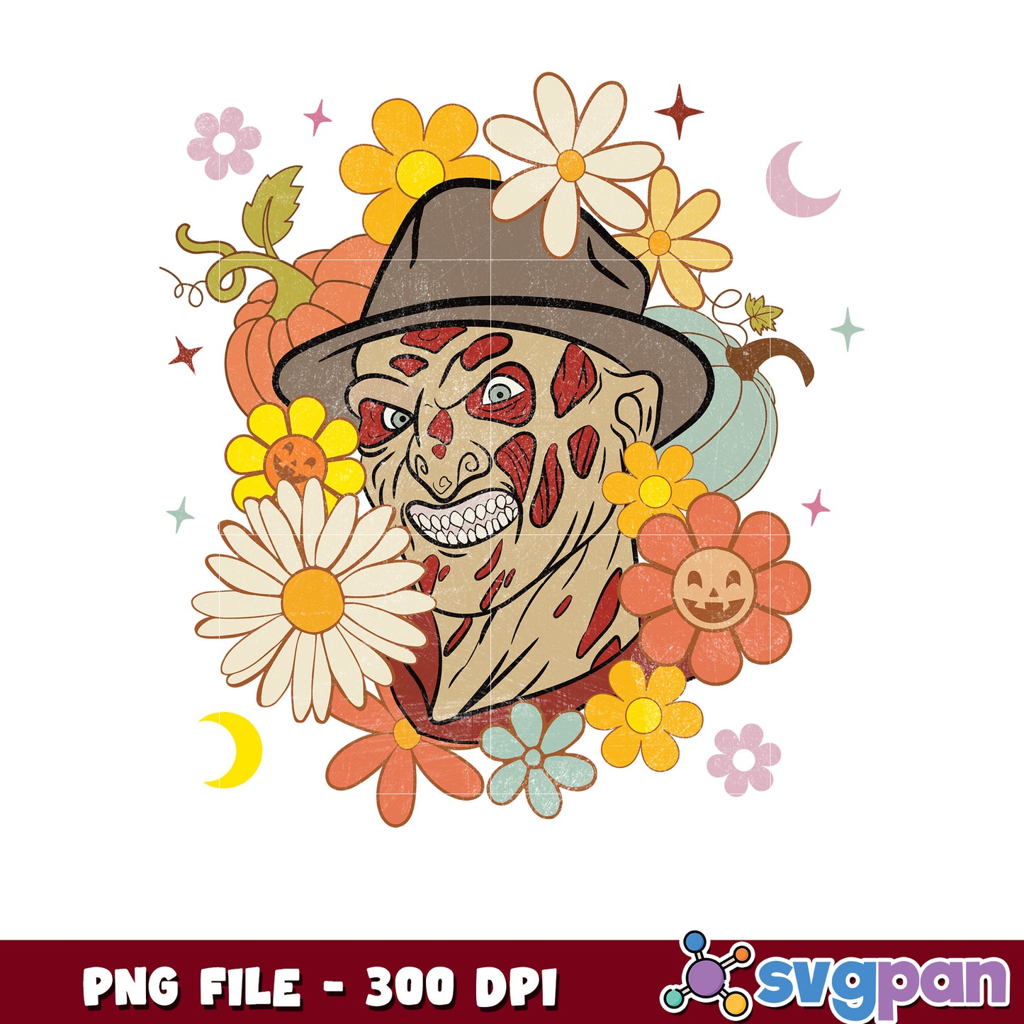 Freddy kruger flowers png, halloween png, halloween holiday png