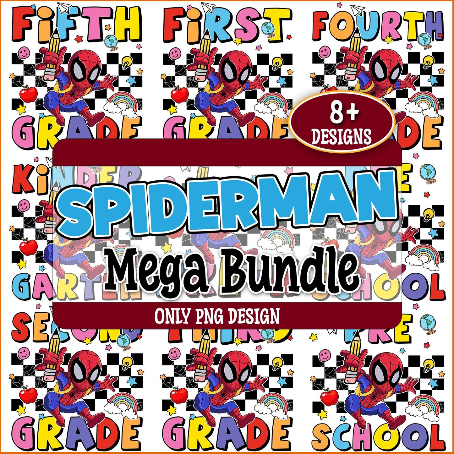 Friendly spidey school png bundle