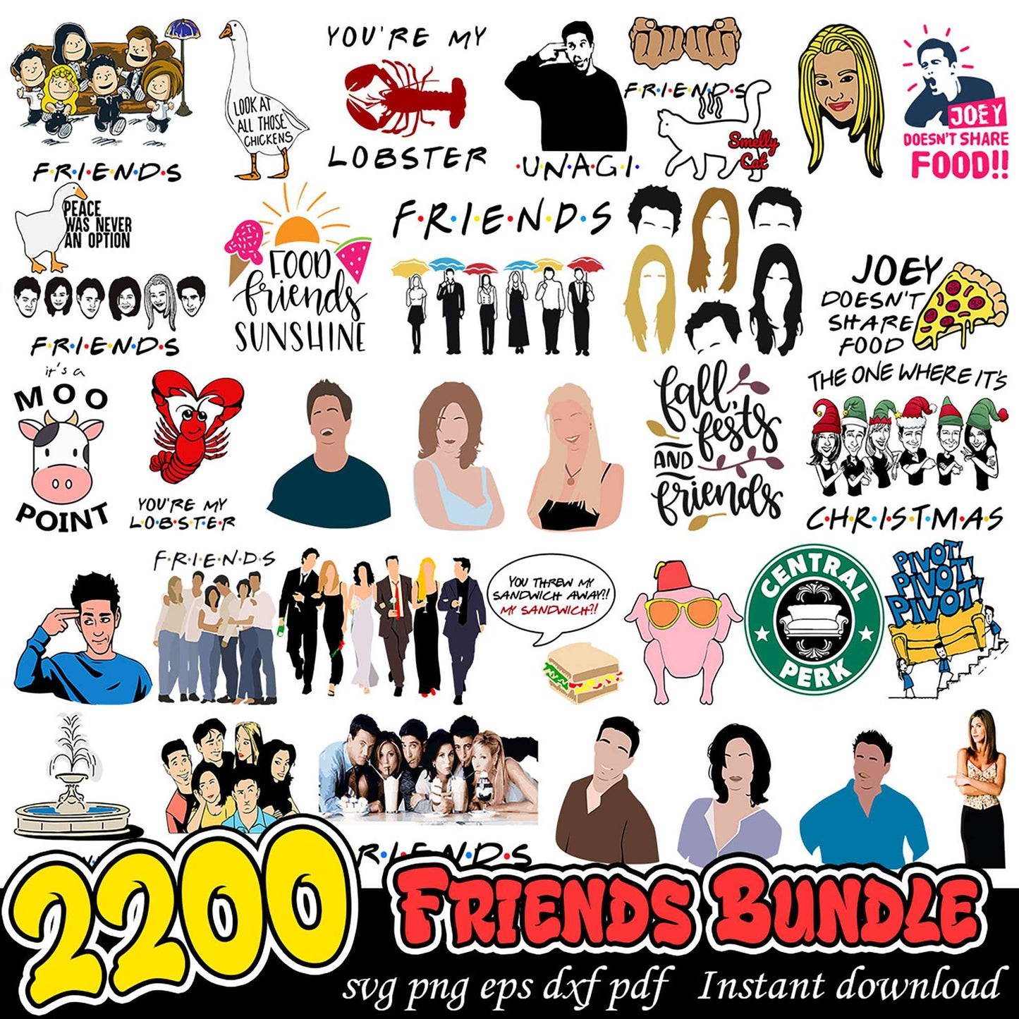 Friends SVG Bundle 2200+ Designs