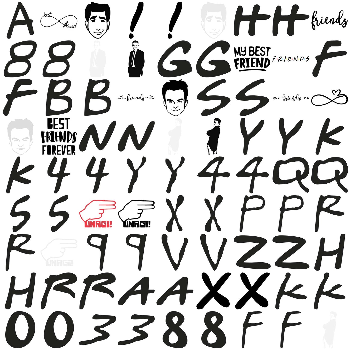 Friends funny quotes svg bundle, friends svg, words with friends svg