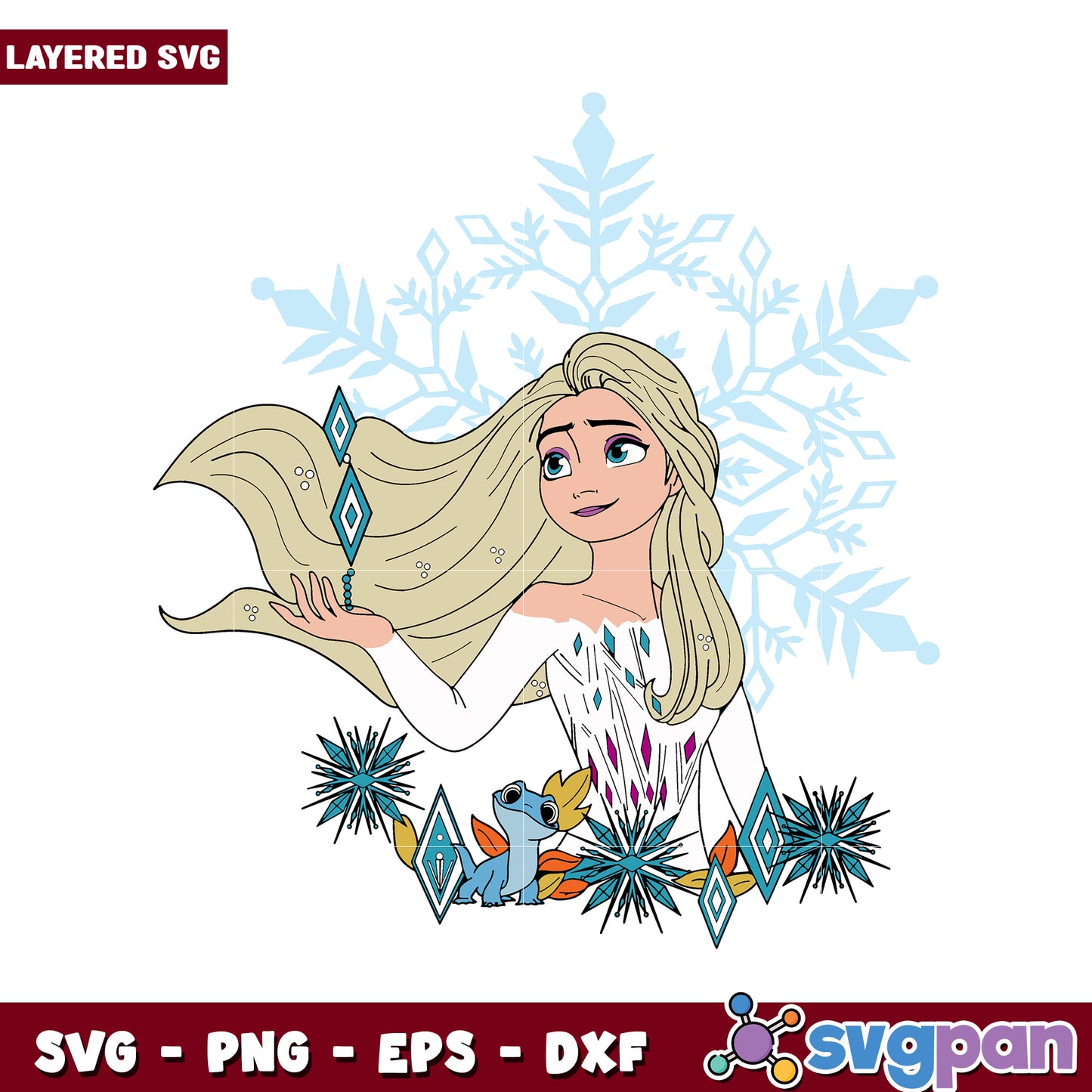 Frozen Princess SVG Design, perfect for creative crafting projects