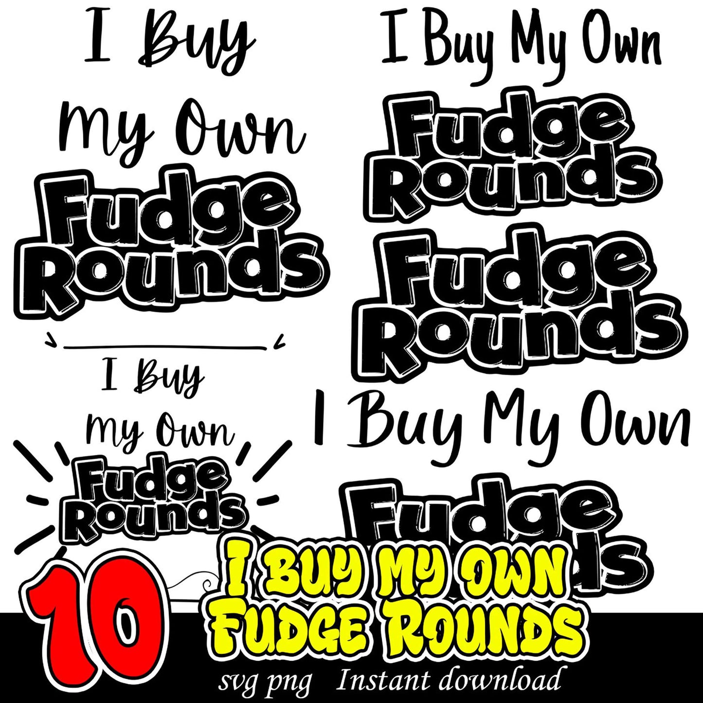 Fudge Rounds SVG Bundle 10 Designs