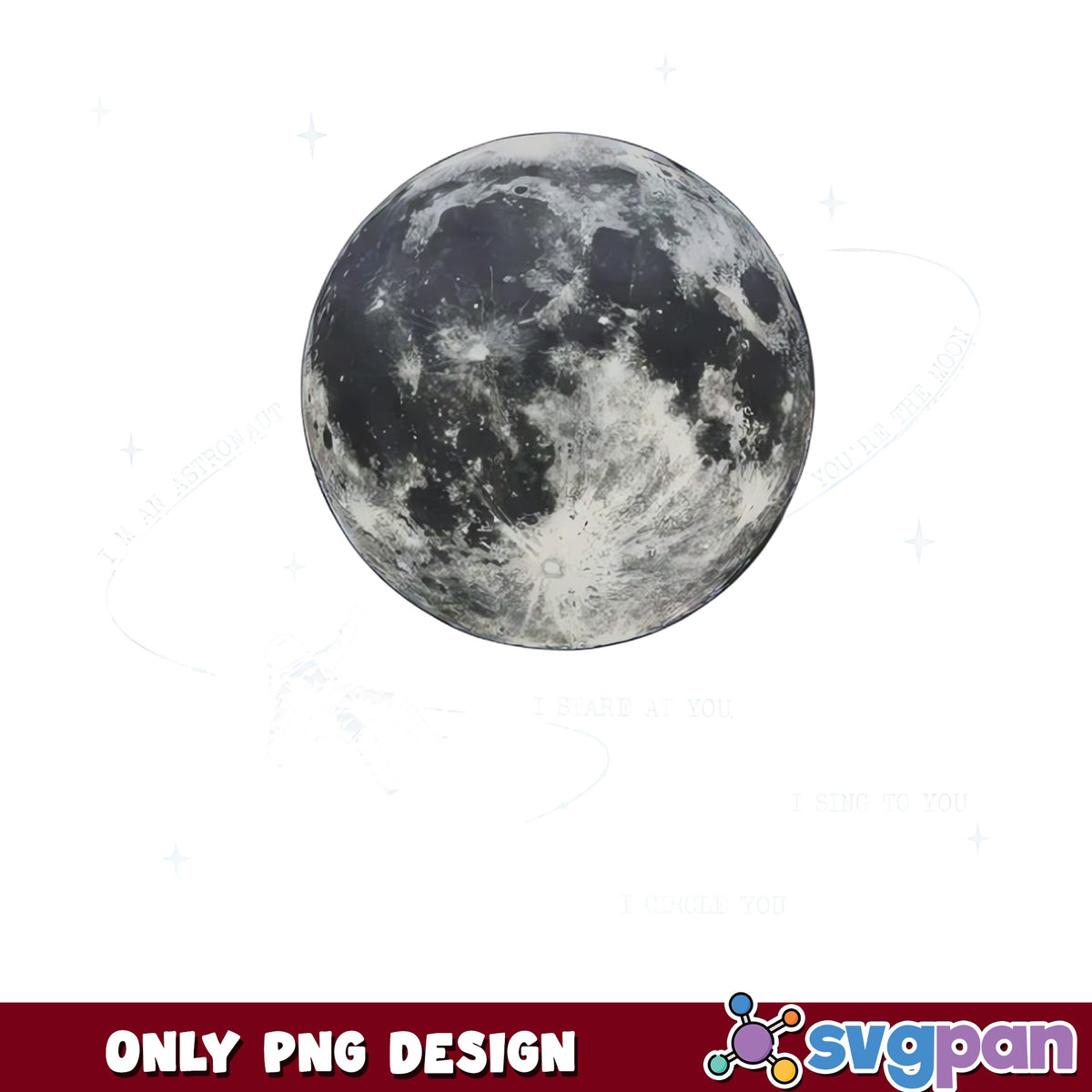 Full Moon PNG, Realistic Moon Clipart, Space Galaxy PNG