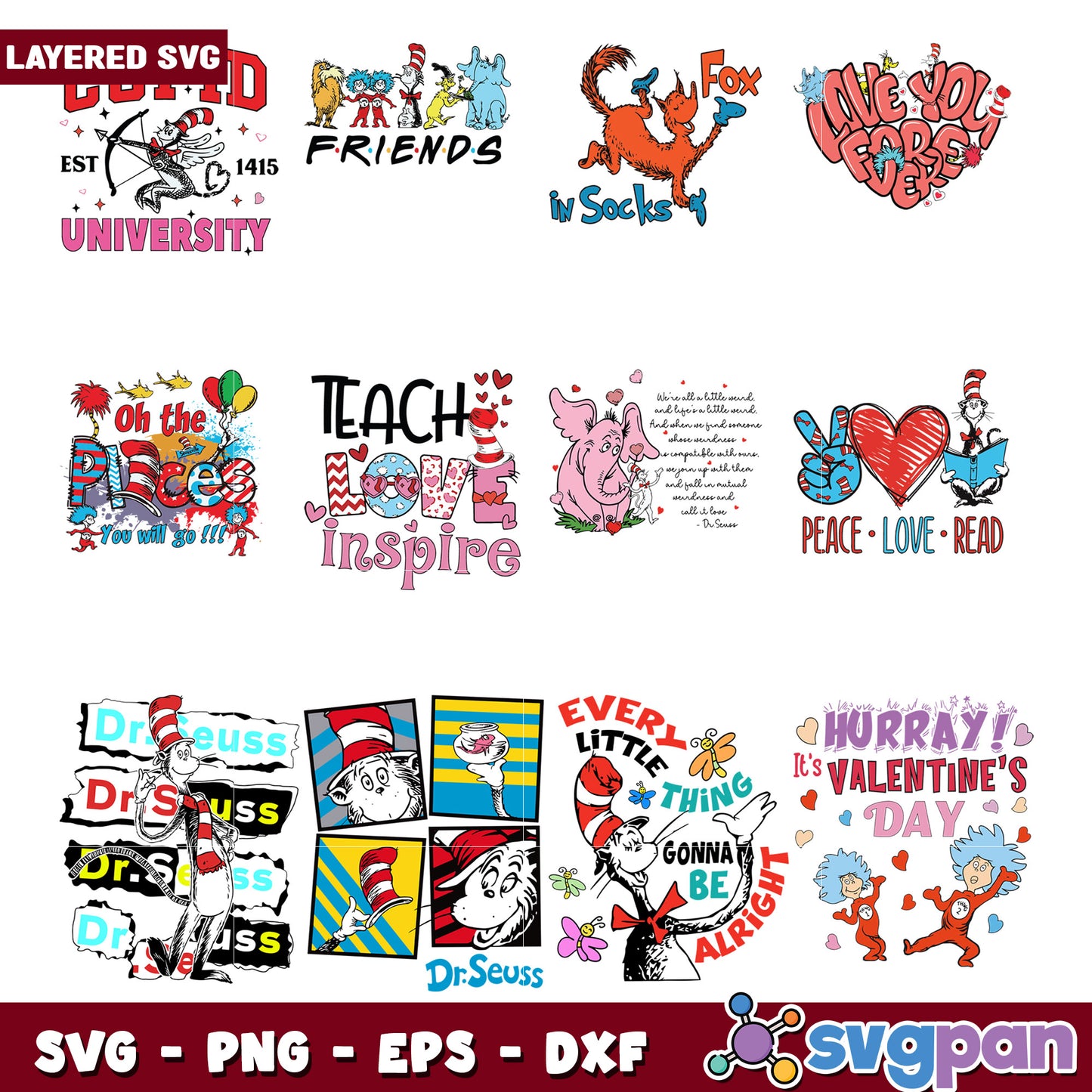 Fun Dr Seuss Inspired SVG Bundle for Every Occasion