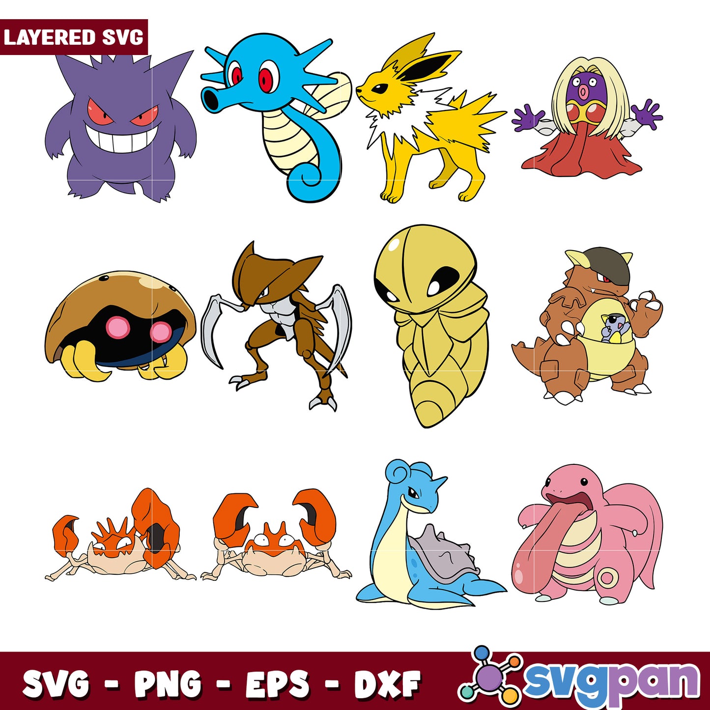 Fun Layered Pokémon SVG Bundle for Crafting Projects