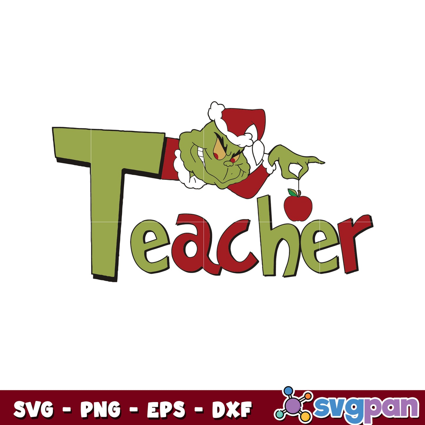 Funny Grinch Teacher Christmas svg, grinch head svg, christmas svg