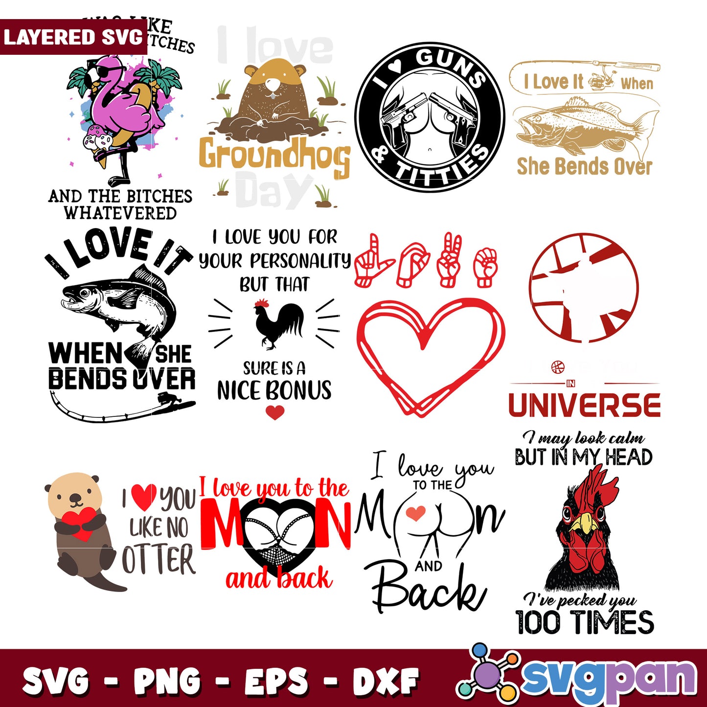 Funny Love Quote SVG Bundle for Creative Projects