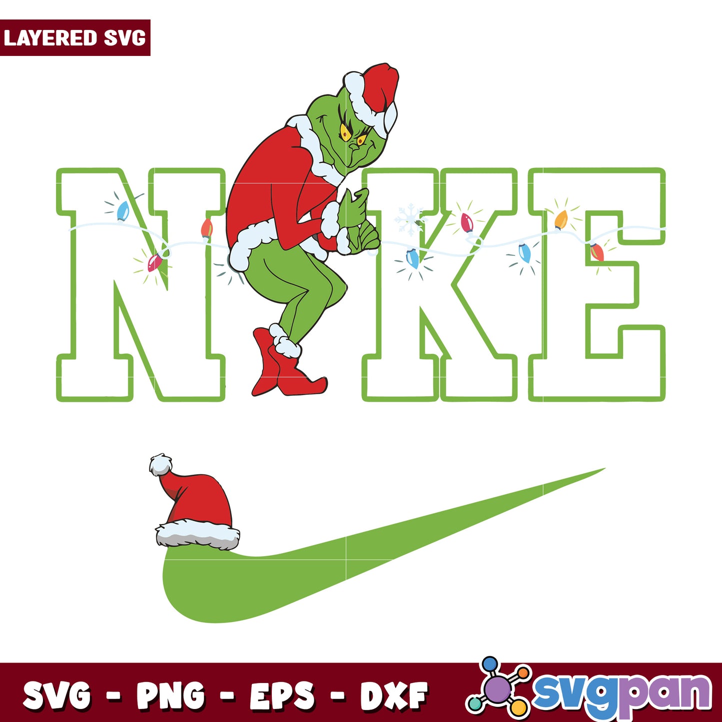 Funny Nike Logo Grinch Christmas svg, christmas cookies svg, grinch design svg