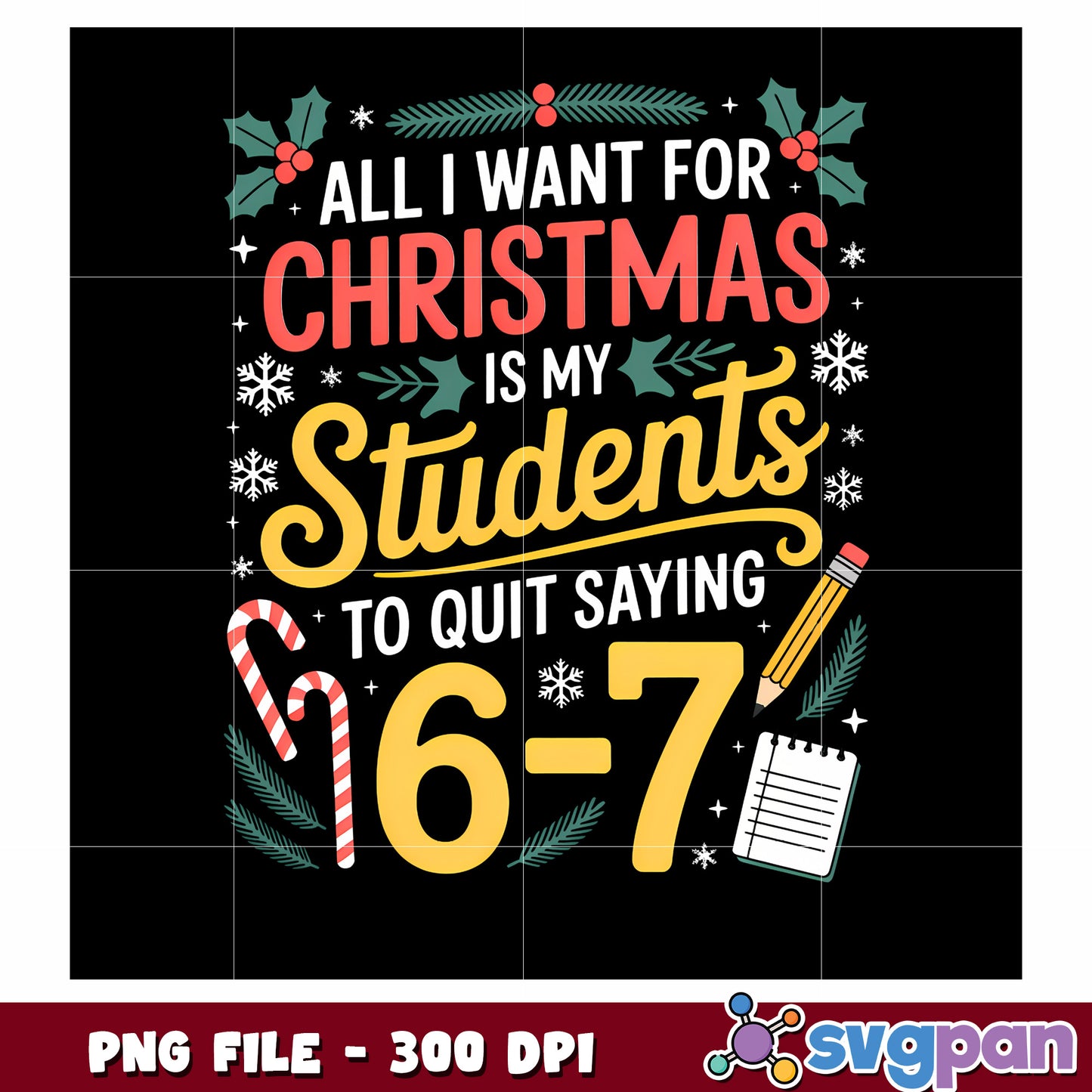 Funny Students Saying 6-7 png, christmas png, christmas tree png