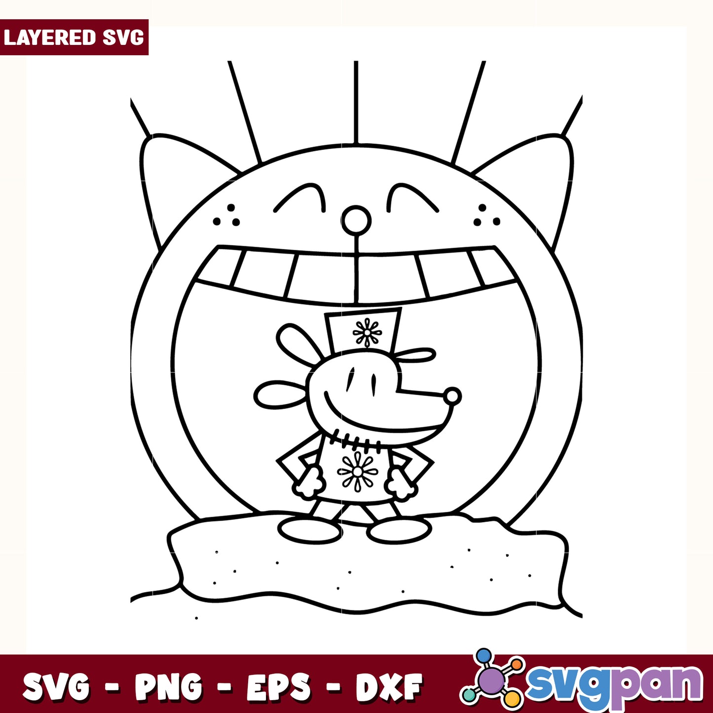 Funny big jim and dog man svg, funny comic dog svg, dog man characters svg