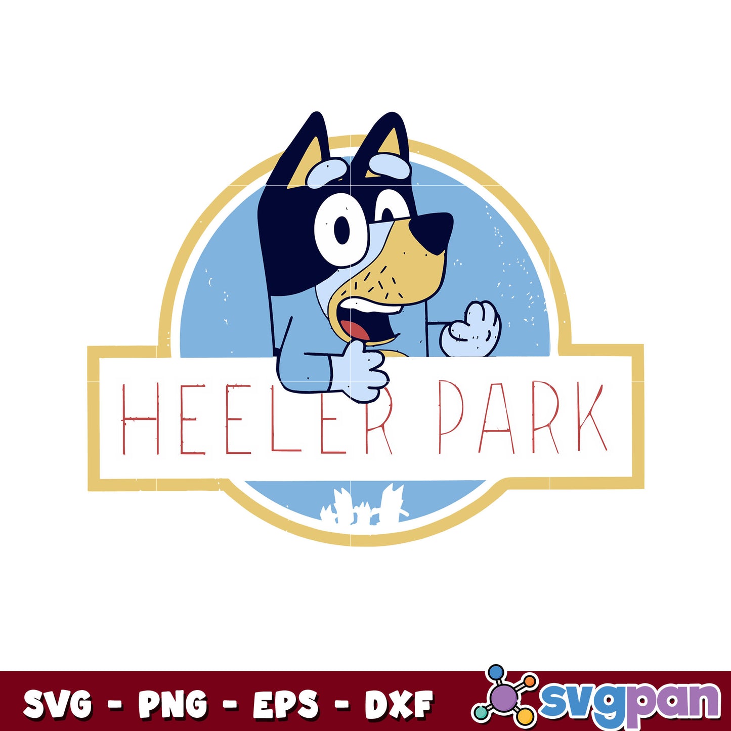 Funny bluey heeler park bandit heeler svg, luey dad svg, cartoon svg