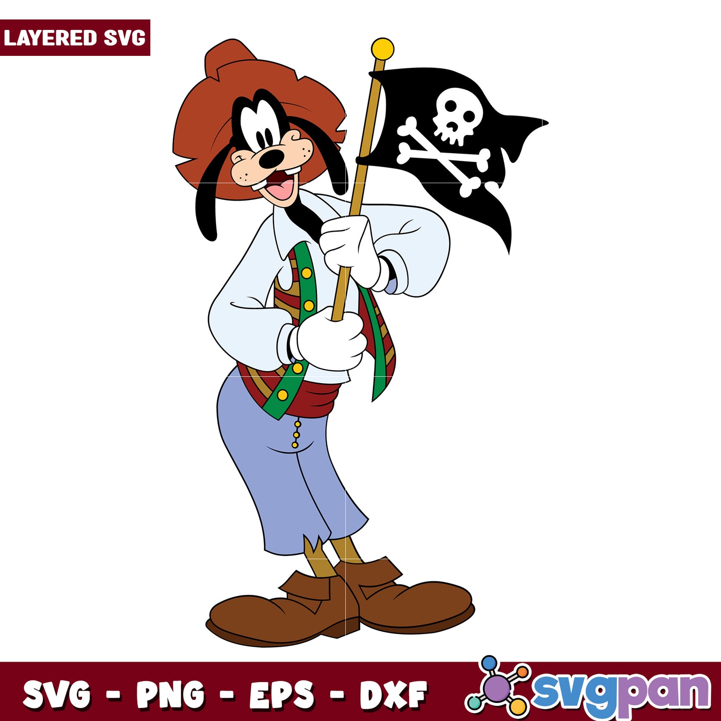 Funny goofy pirate design svg, mickey mouse toys svg, disneyland svg