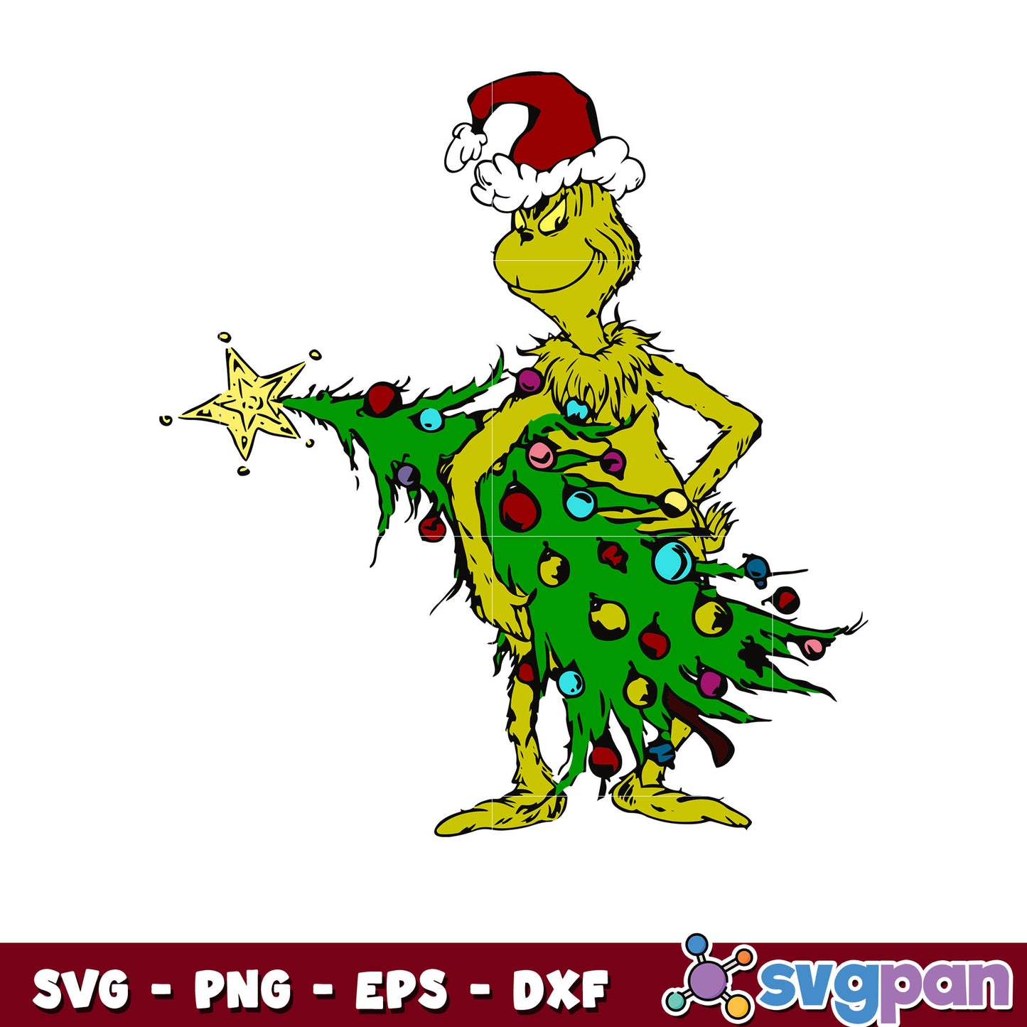 Funny grinch christmas tree svg