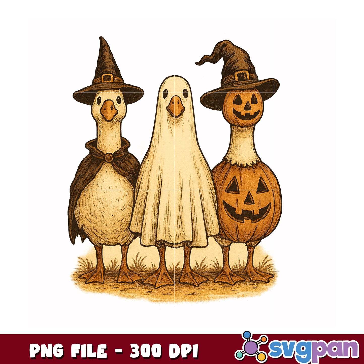 Funny halloween gooses png, halloween season png, spooky halloween png