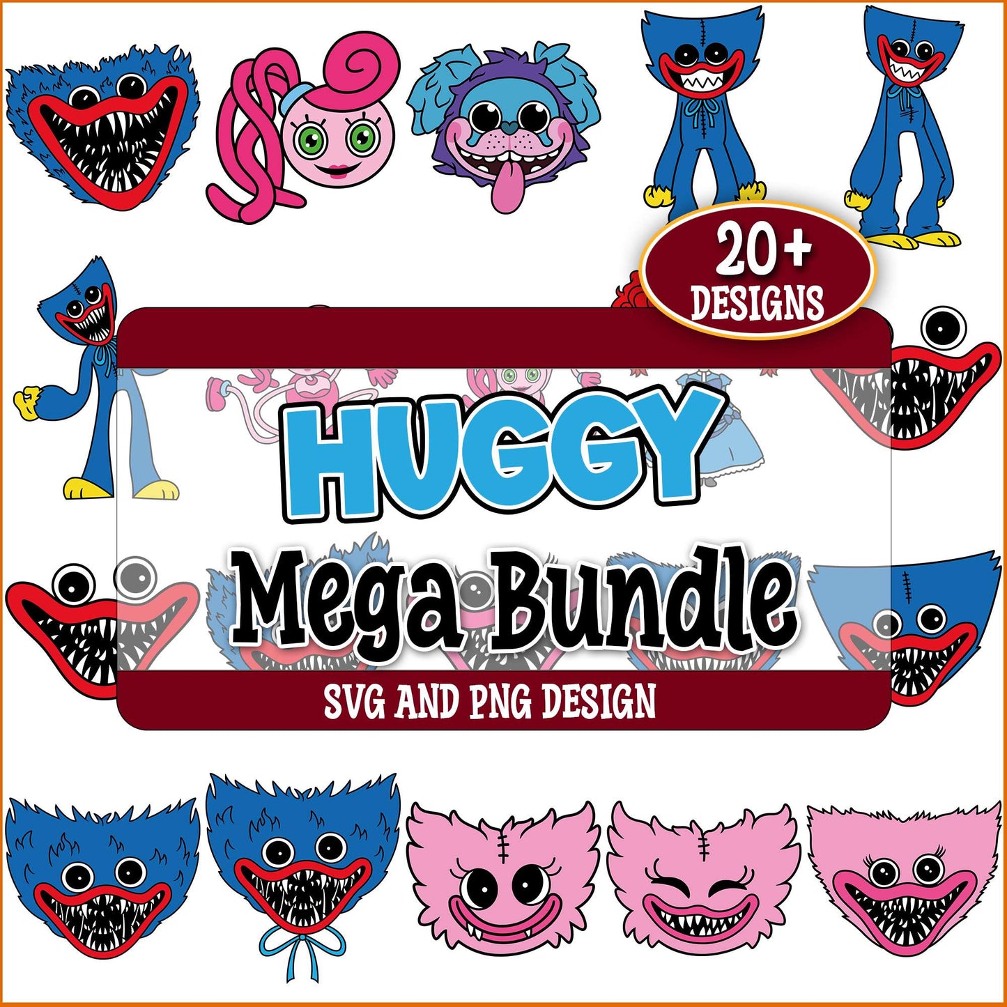 Funny huggy wuggy svg bundle