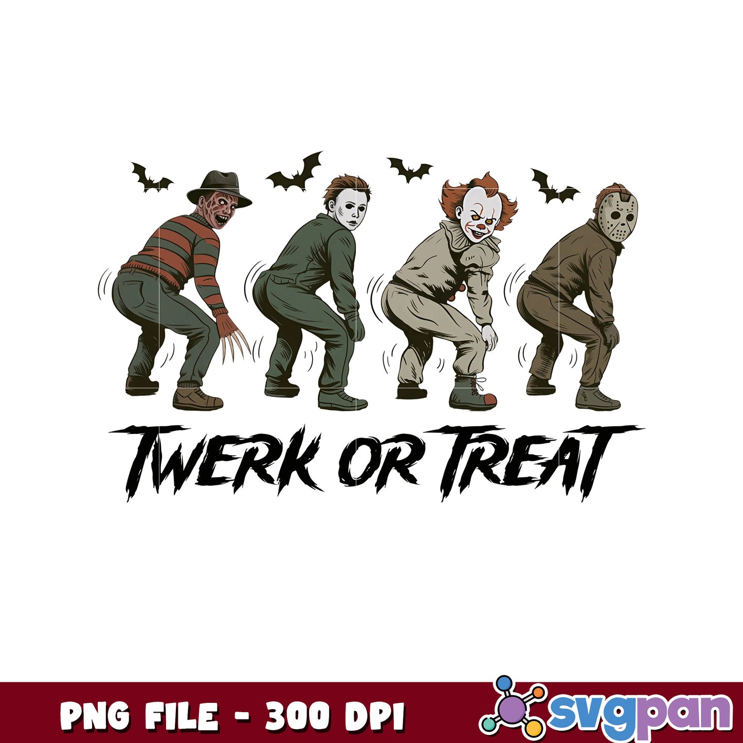 Funny killers trick or treat png, halloween season png, scary monster png