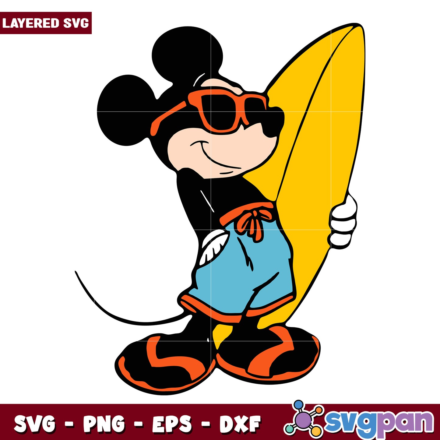Funny mickey mouse beach surfing svg, disney characters svg, summer time svg