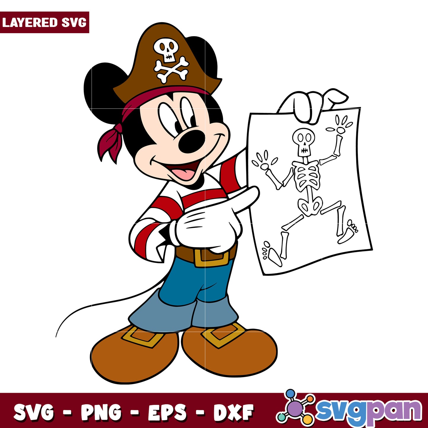 Funny mickey pirate poiting tin the map svg, mickey mouse toys svg, disneyland png