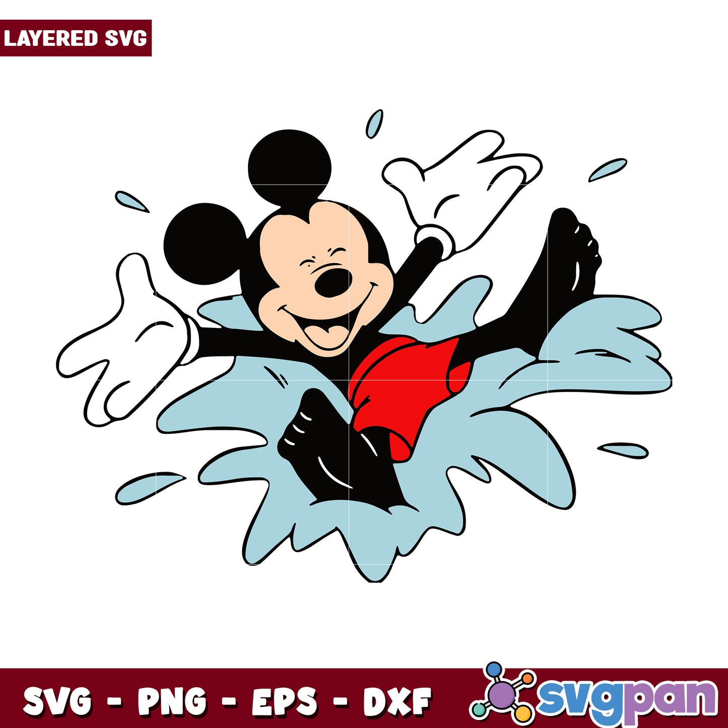 Funny mickey swimming in the beach svg, disney characters svg, summer time svg