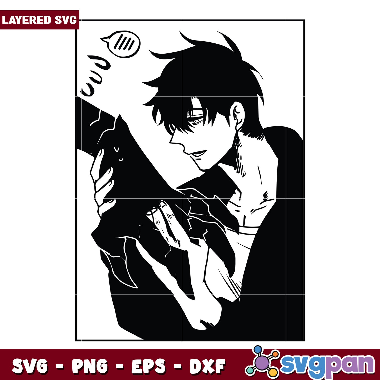 Funny sung jinwoo illustration svg, solo leveling toys svg, solo leveling anime svg