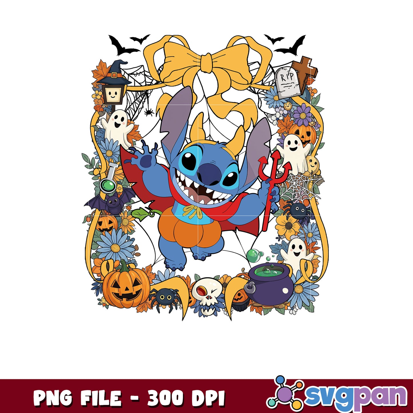 Funy halloween stitch png, halloween decorations png, halloween disney png