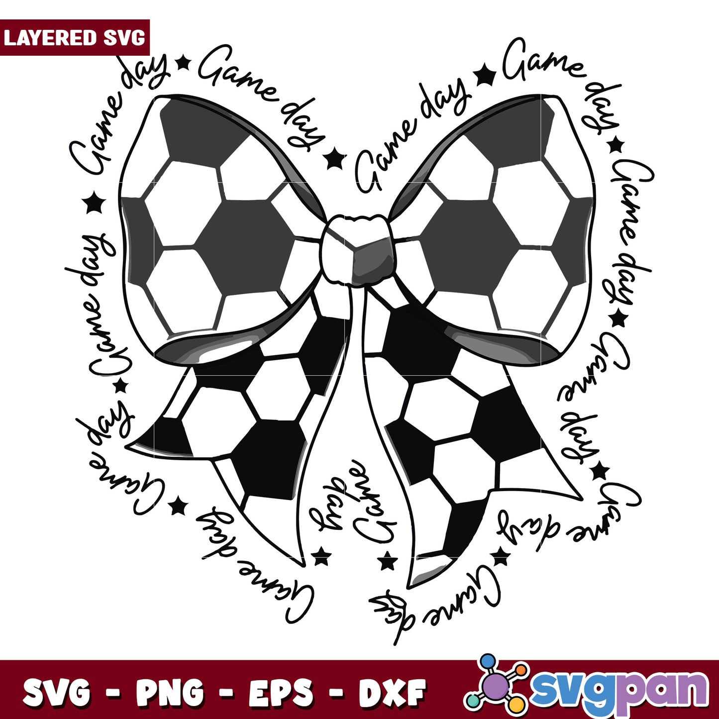 Game day bow svg, sports bow ties svg, game day cheer svg