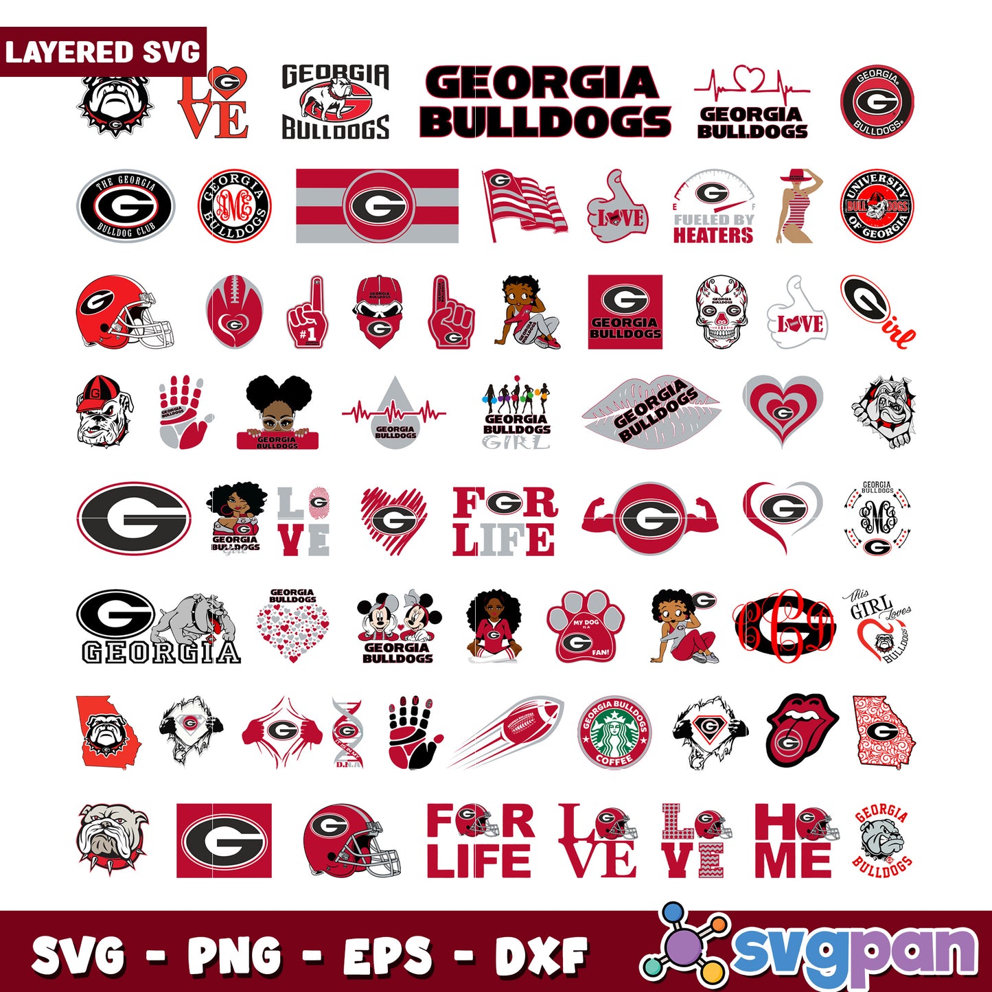 Georgia Bulldogs Bundle SVG Files for Creatives