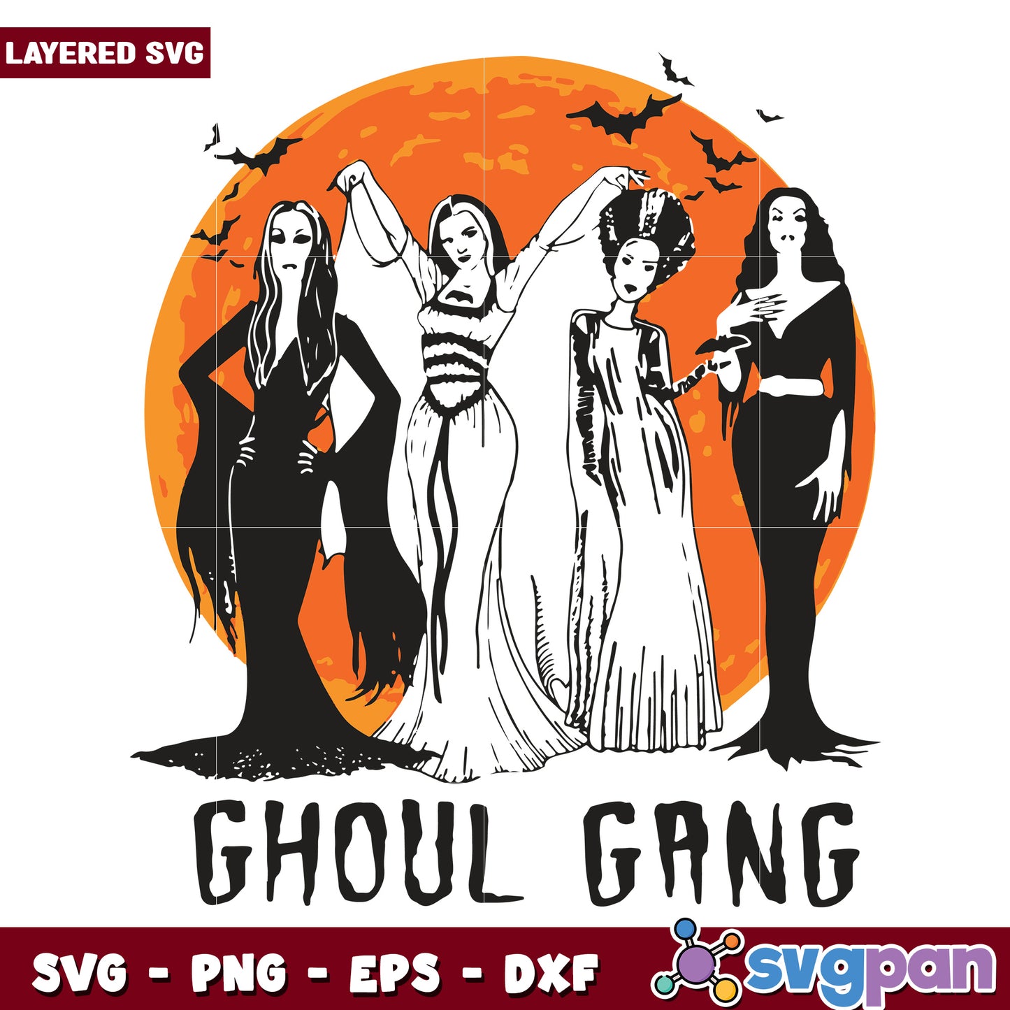 Ghoul gang svg, halloween decorations svg, halloween cartoons svg