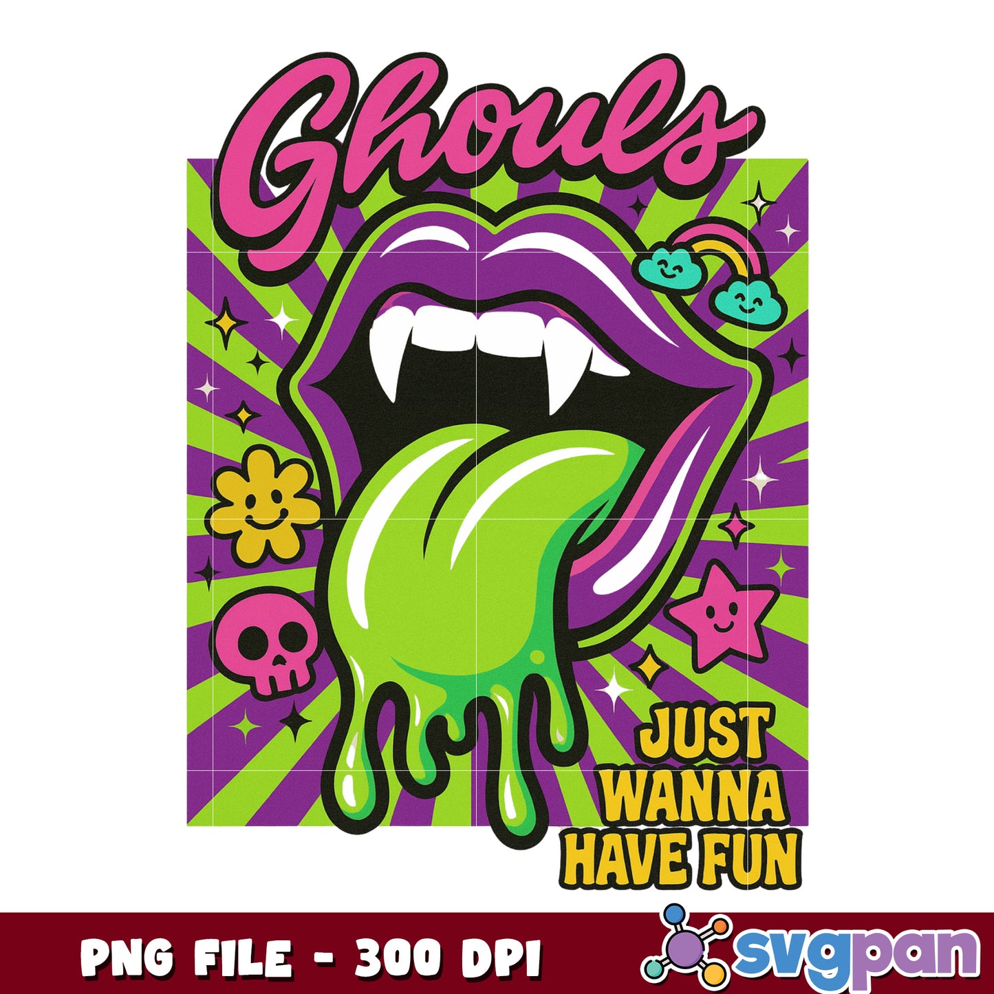 Ghouls just wanna have fun lips png, halloween season png, spooky halloween png