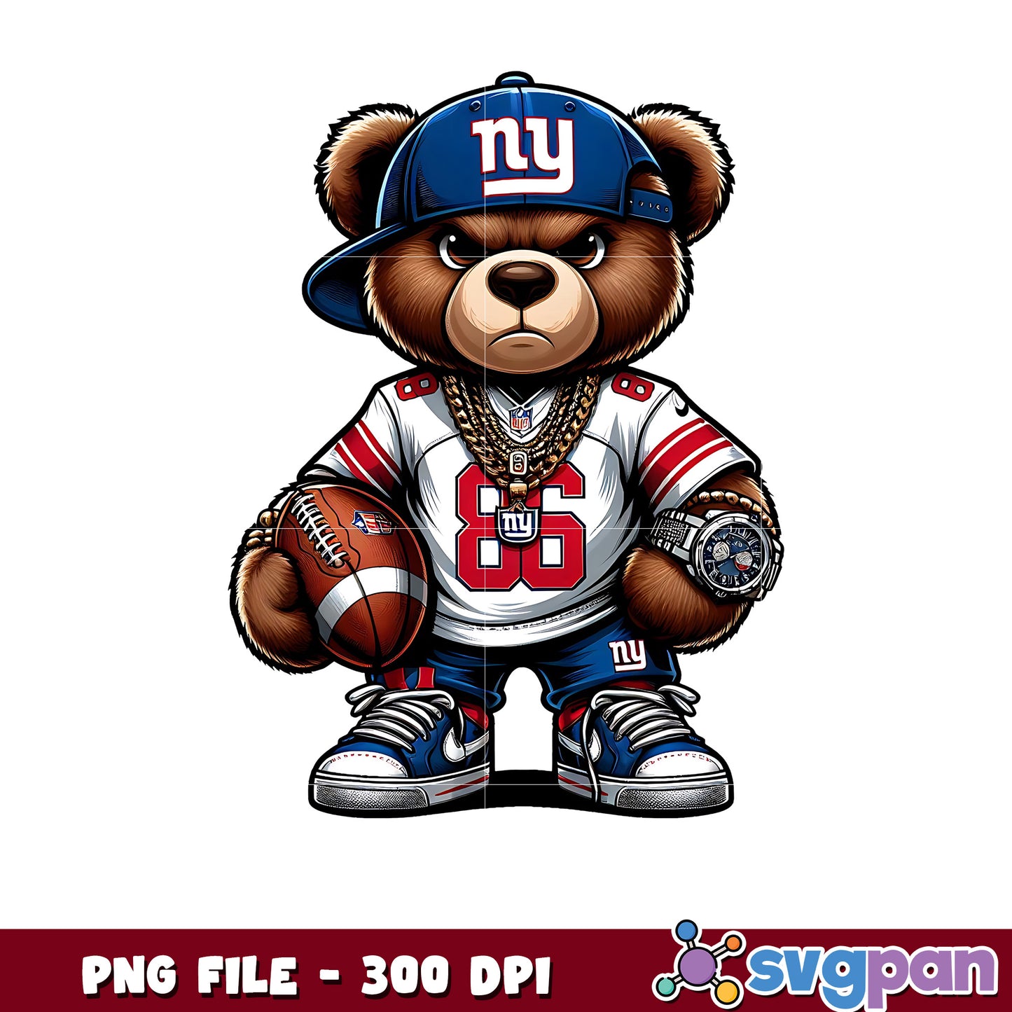 Giants thug life bear png, nfl jerseys png, american rugby png