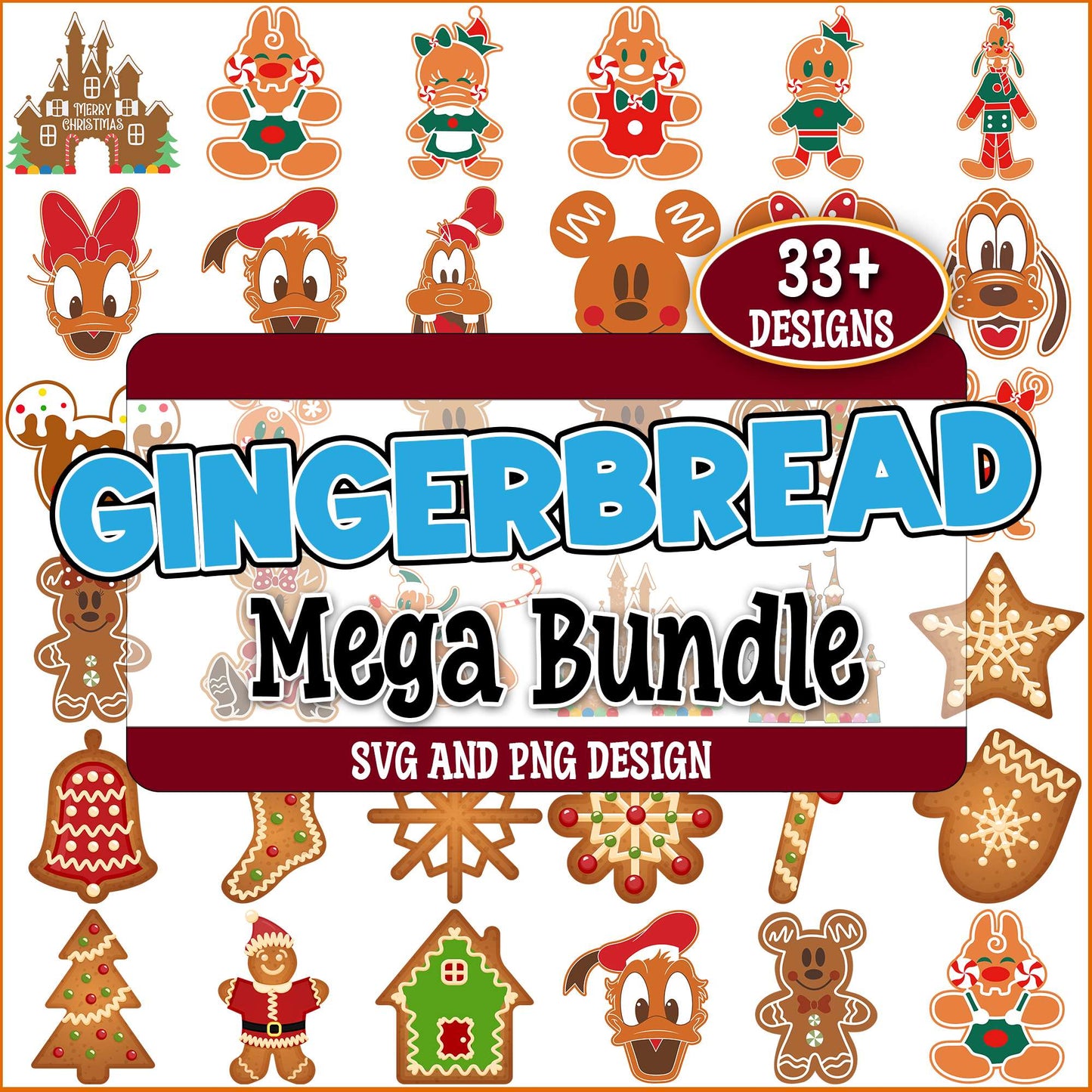 Gingerbread disney svg bundle