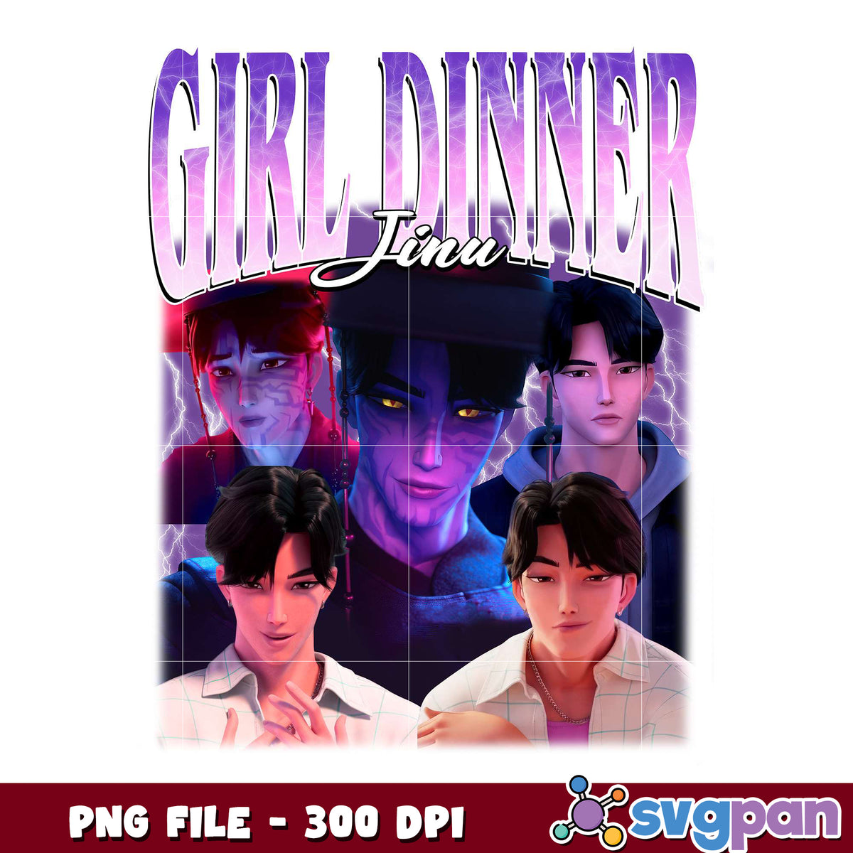 Girl dinner demon png, spooky snack png, halloween vibes png