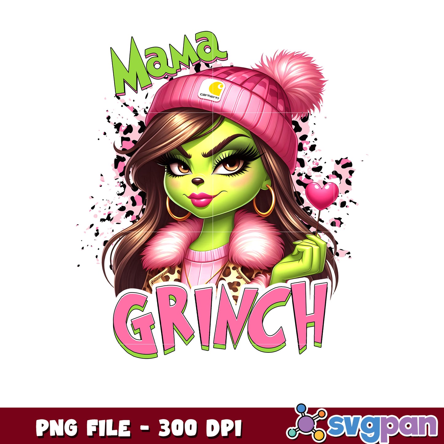 Girl mama grinch png, christmas png, cartoon characters png