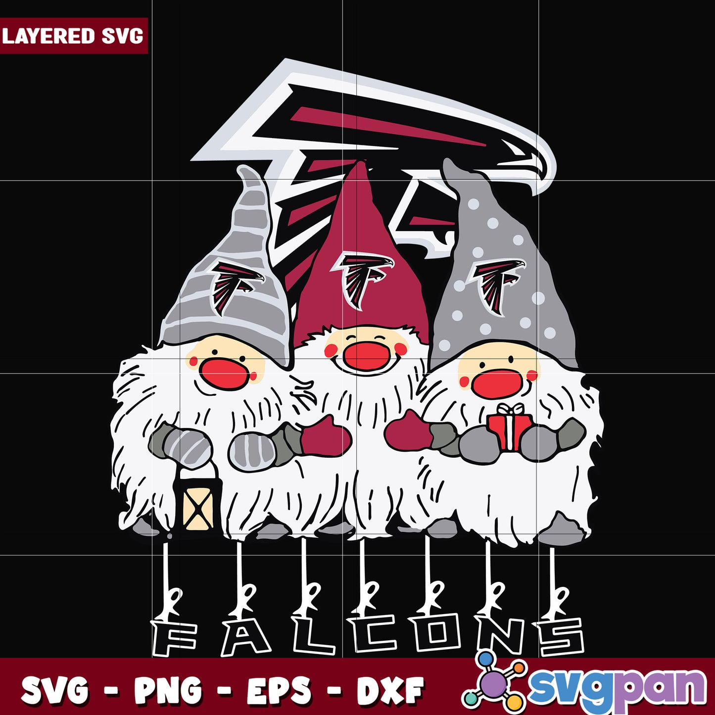 Gnomes Atlanta Falcons svg, nfl teams svg, american football svg