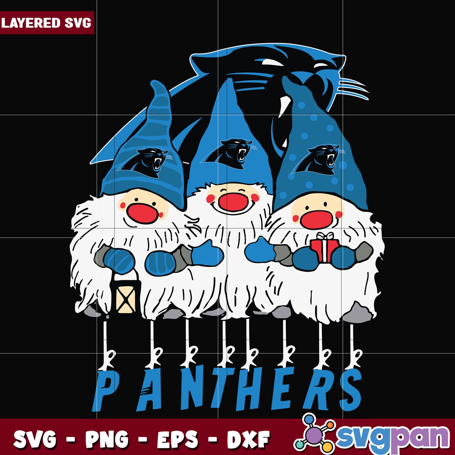 Gnomes Carolina Panthers svg, nfl teams svg, american football svg