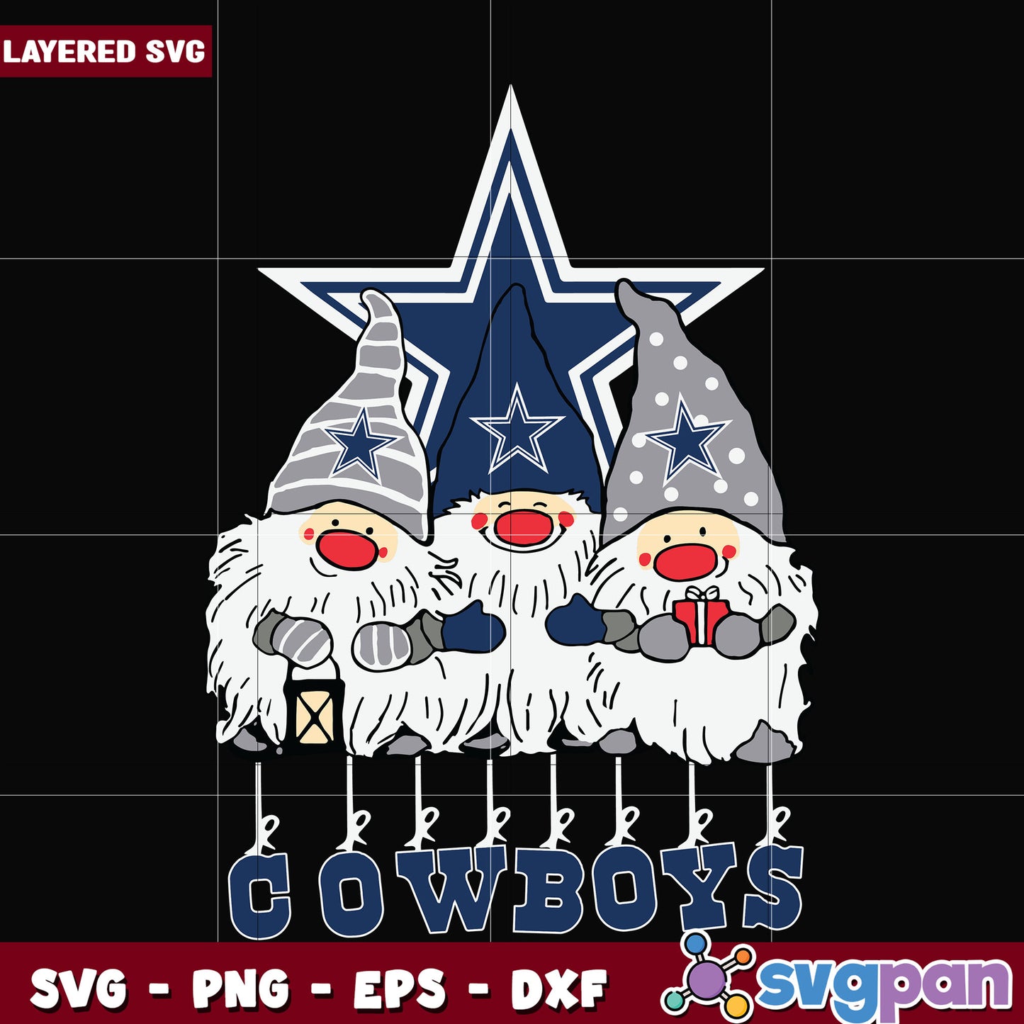 Gnomes Dallas Cowboys svg, nfl teams svg, american football svg