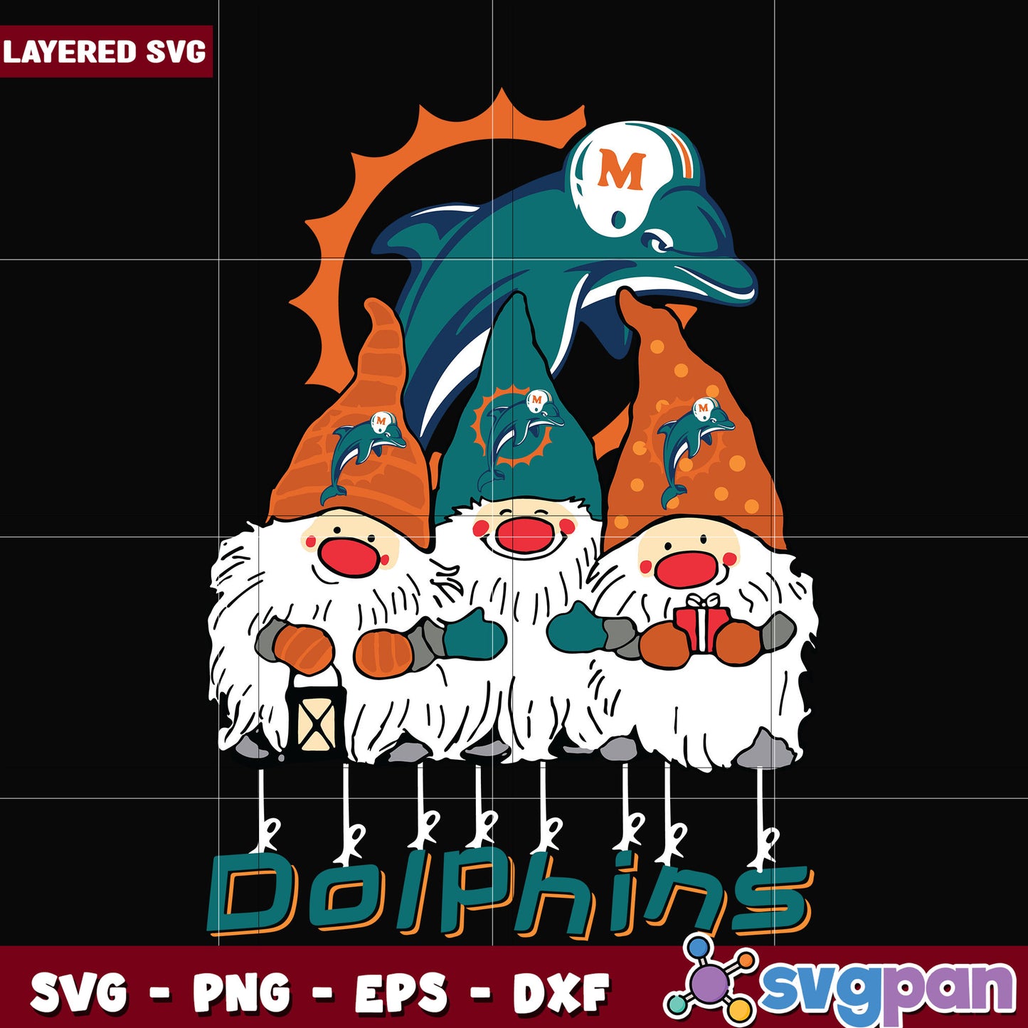 Gnomes Miami Dolphins svg, nfl scores svg, football dolphins svg