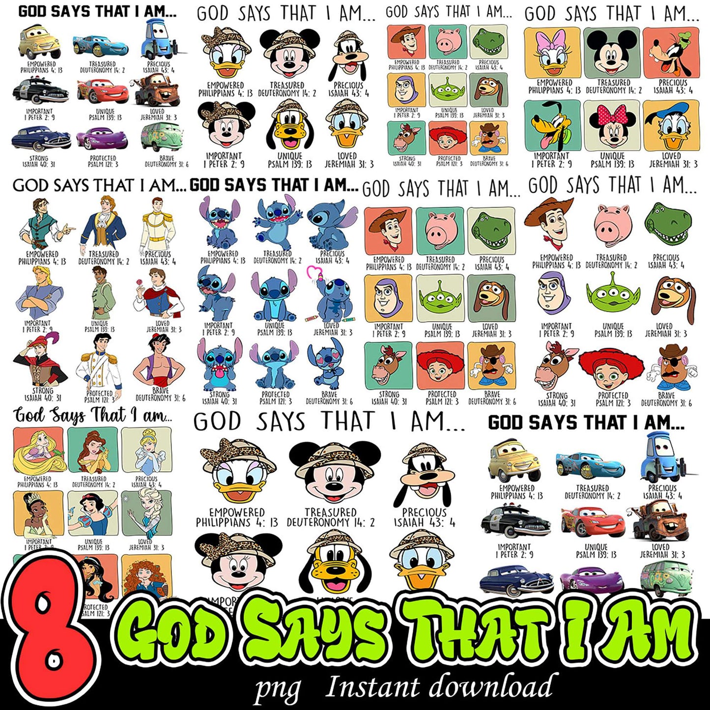 God Says That I Am PNG Bundle