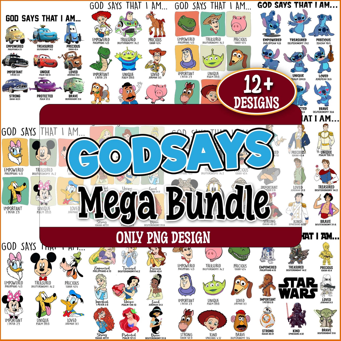 God message disney png bundle