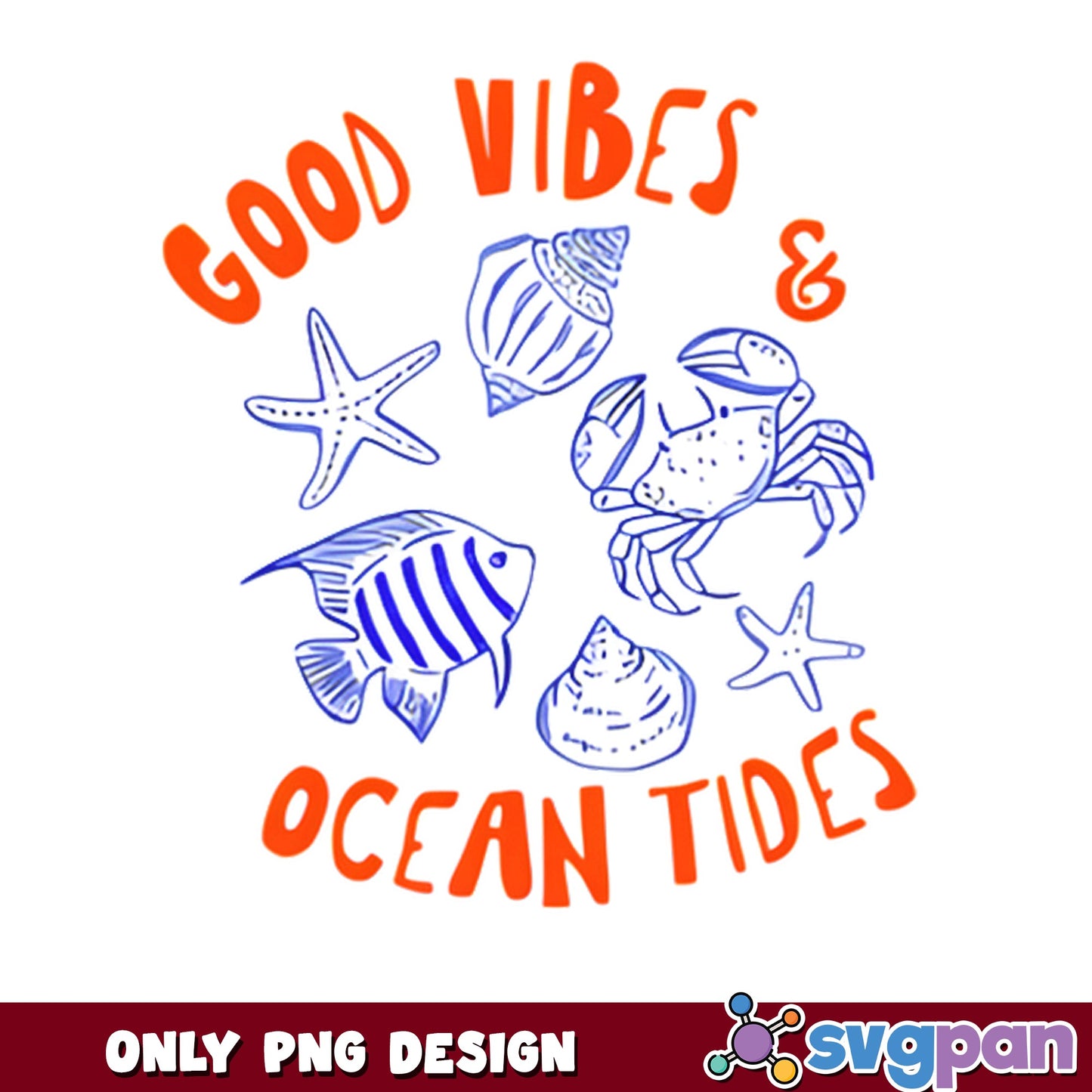 Good Vibes And Ocean Tides PNG, Summer Beach PNG, Sea Life PNG