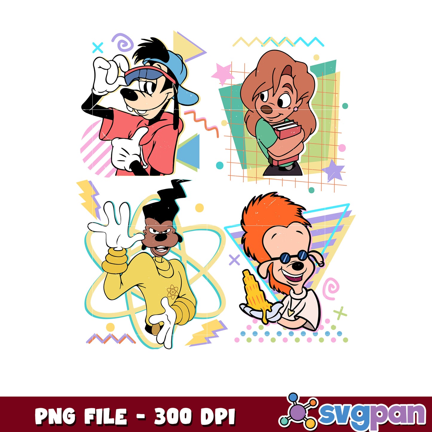 Goof Troop 90s PNG Sublimation Design 300 DPI