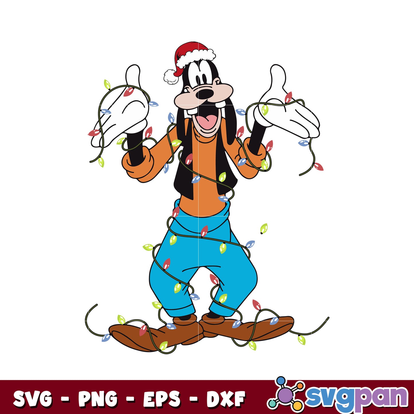 Goofy christmas hat design svg, lights christmas svg, christmas svg