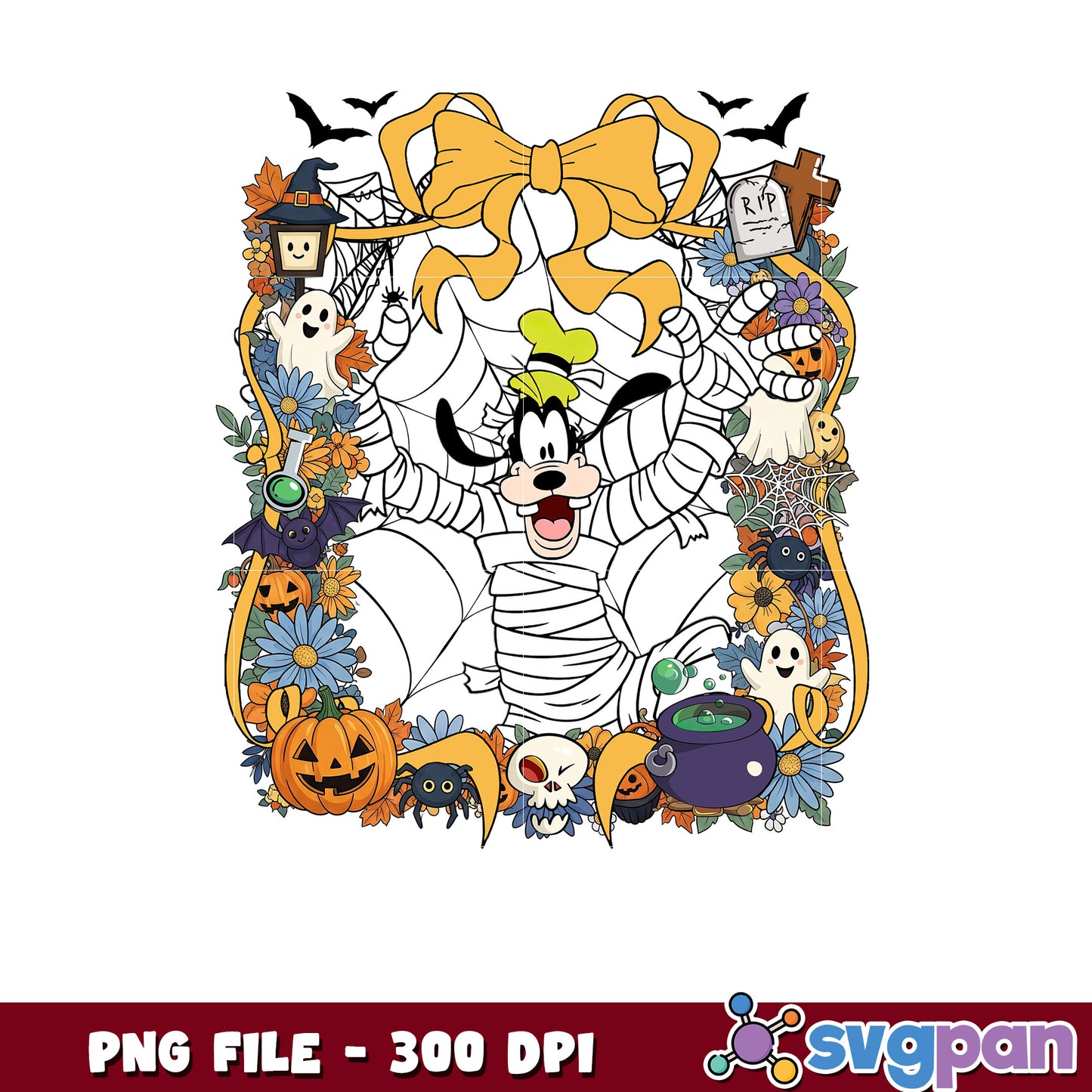 Goofy halloween png, disney characters png, spooky halloween png