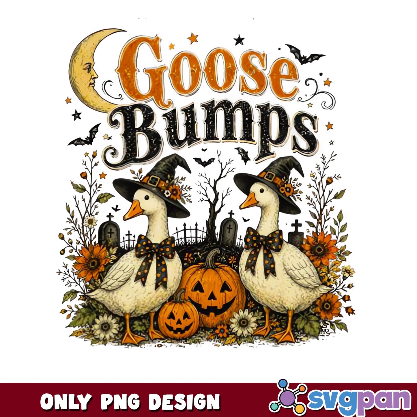 Goose Bumps Halloween PNG, Funny Goose Witch PNG, Fall PNG
