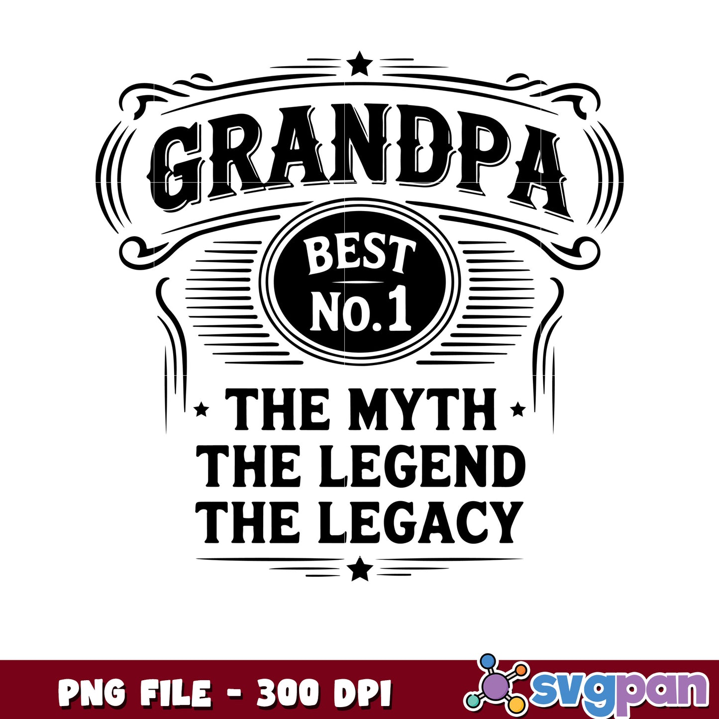Grandpa Best No 1 Myth Legend Legacy PNG