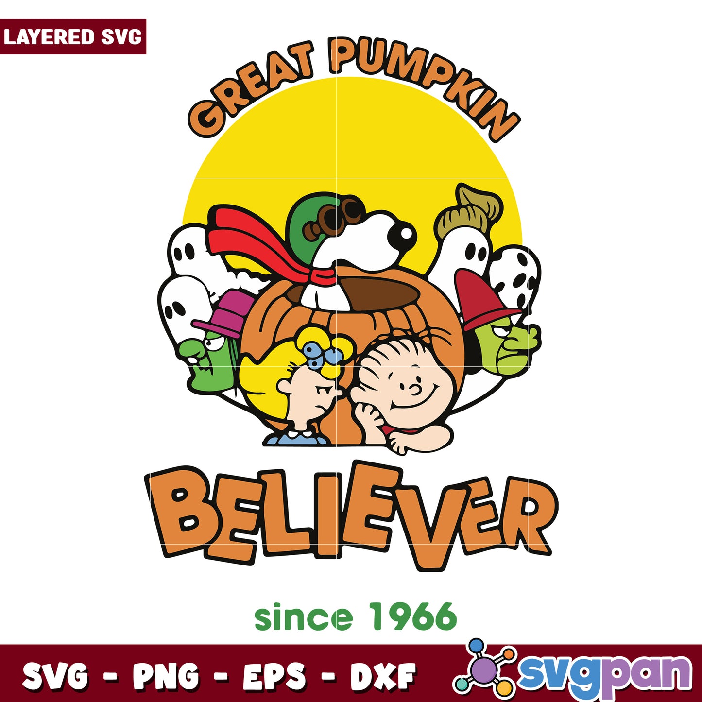 Great pumpkin believer since 1966 design svg, halloween toys svg, halloween vacation svg
