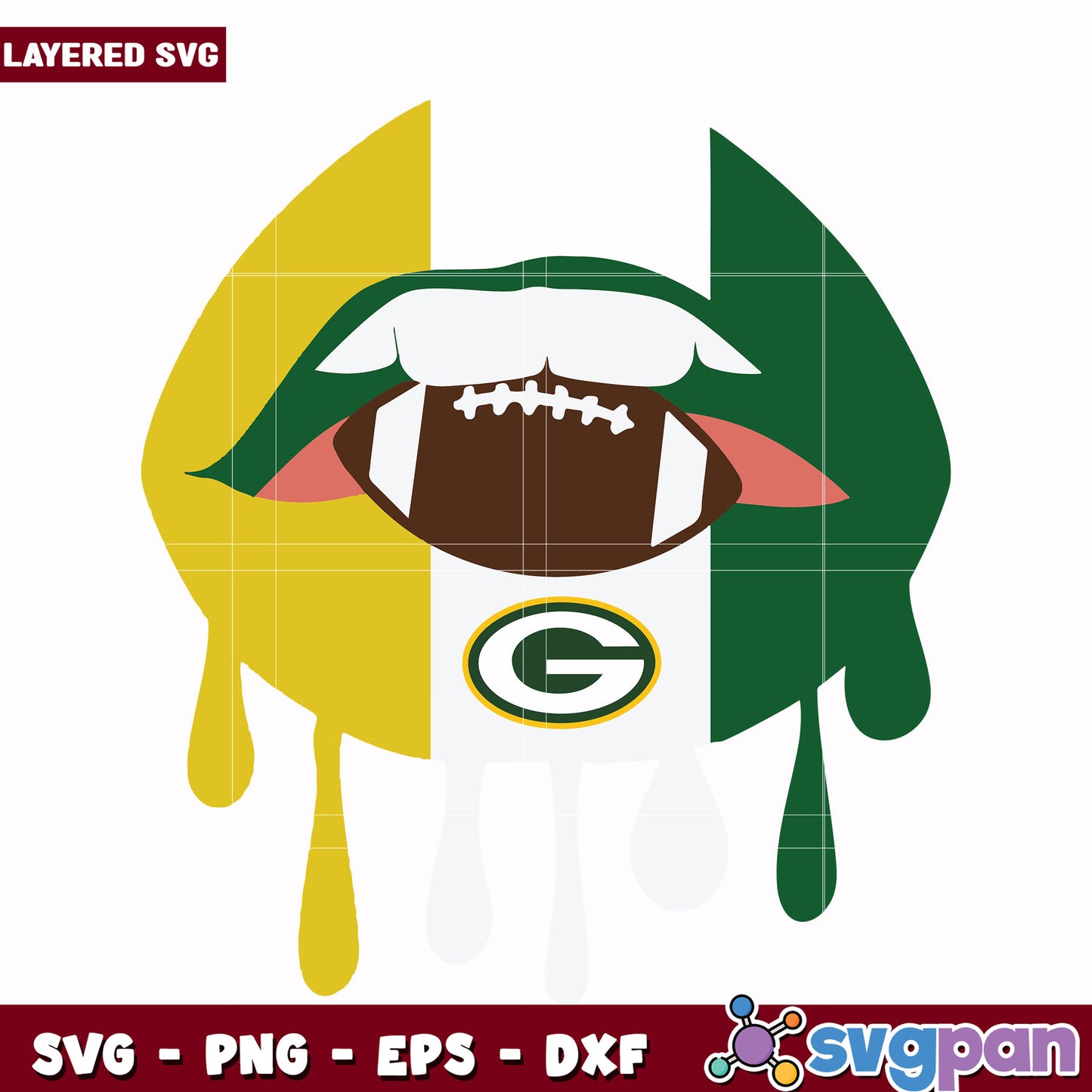 Green Bay Packers lips svg, nfl scores svg, football packers svg